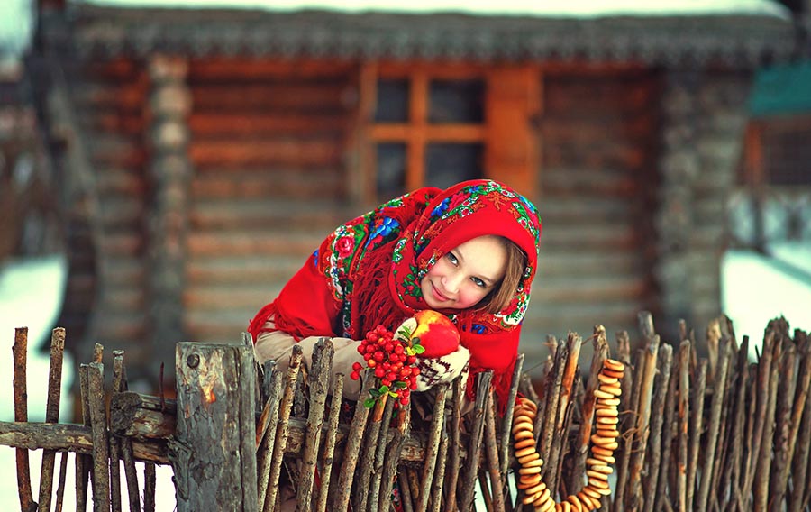 Sexy girl Women in Slavic costumes in Hiroshima